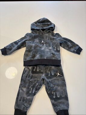Jordan Grey Camo Infant Hoodie & Joggers Set